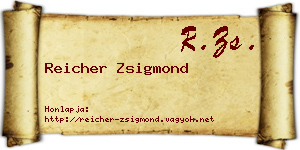 Reicher Zsigmond névjegykártya